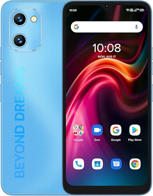 UMIDIGI Mobile Phone (2023) G1 MAX,Android 12 SIM Free Unlocked Smartphone,5150mAh Battery,6.52HD+Screen 128GB/256GB Extension,50MP Camera 4G Dual SIM/Face ID/GPS OTG/UK Version (Blue)