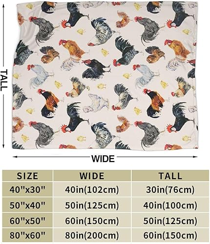 Miniatura 3 de Manta de pollos de vellón suave, acogedora manta de franela cálida para mujeres, hombres, niñas, niños y niños, para el sofá, la cama, el sofá,