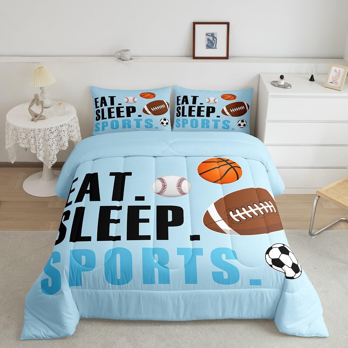 Feelyou Skull Comforter Queen Size for Boys Men Bedroom Decor - 3D Skeleton Bones Print Bedding Set for Adults Teens - Personalized Gothic Style Soft Black Red Comforter With 2 Pillow Cases