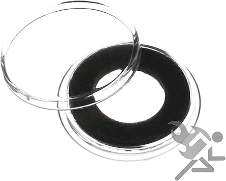 10 Air-tite 15mm Black Ring Coin Holder Capsules for Half Dimes