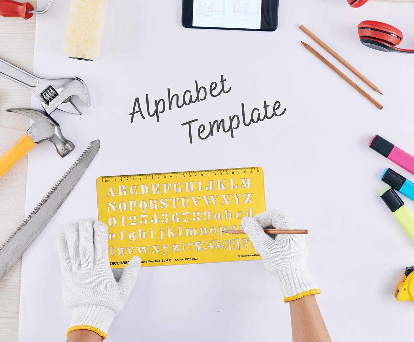 Traceease Alphabet Lettering Template Drafting Tools English Letter Alphabets Stencil