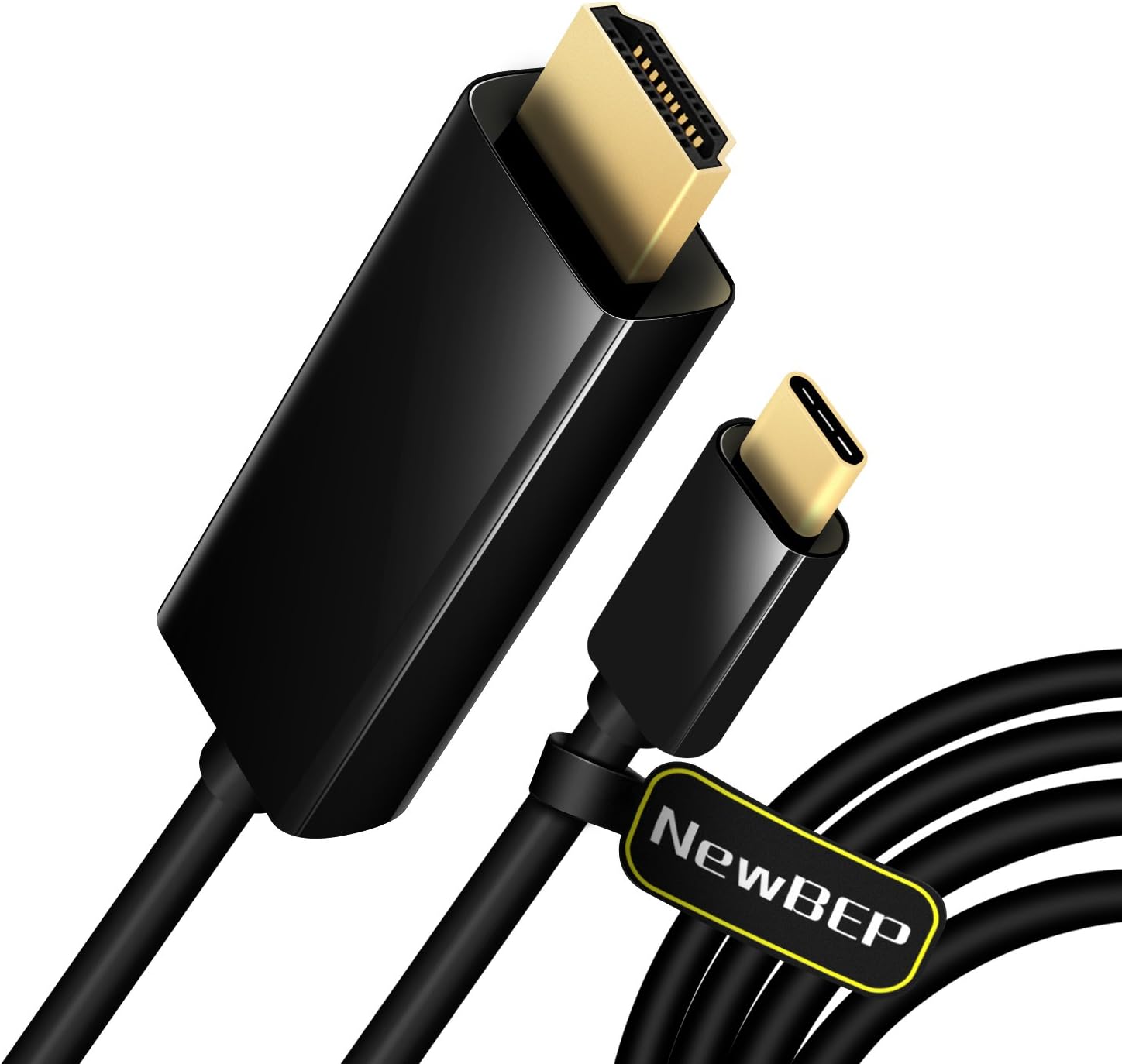 USB C to HDMI Cable Adapter, NewBEP 6Ft/1.8M USB 3.1 Type c (Thunderbolt 3 Compatible) to HDMI Adapter Converter Cord (4K Resolution) for New Macbook Google Chromebook Pixel Dell XPS 13 15