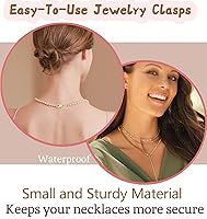 Vista 3 de kcctoo Cierre de pinza de langosta de plata con anillos de salto cerrados de oro de 14 quilates para la fabricación de joyas, fabricado en Italia