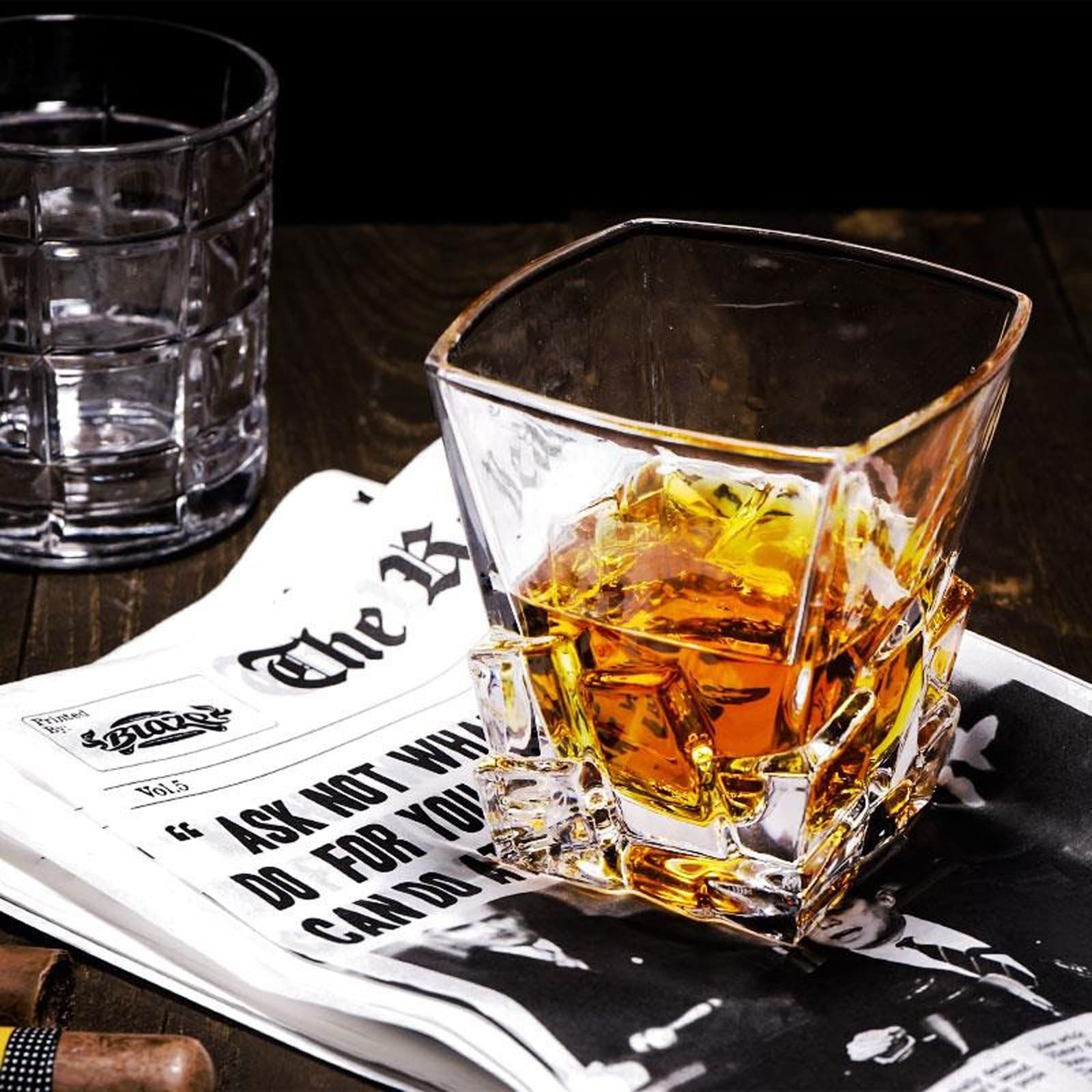 Kieliszki do wody/szklanki 4. SZT. Szklane kubki do whisky moda szkocka whisky bourbon koktajle RUM trwałe szklanki do whisky szklanki do wody