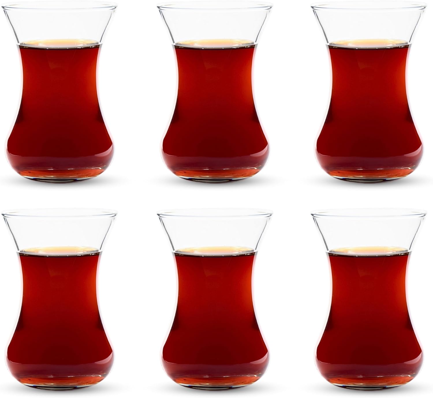 Turkish Tea Glass Set, Slim Waist Design and Thick Sole Prevent Tea From Getting Cold, Easy to Keep for 24 People, 24 Glasses, Useful Set (24 Pieces)