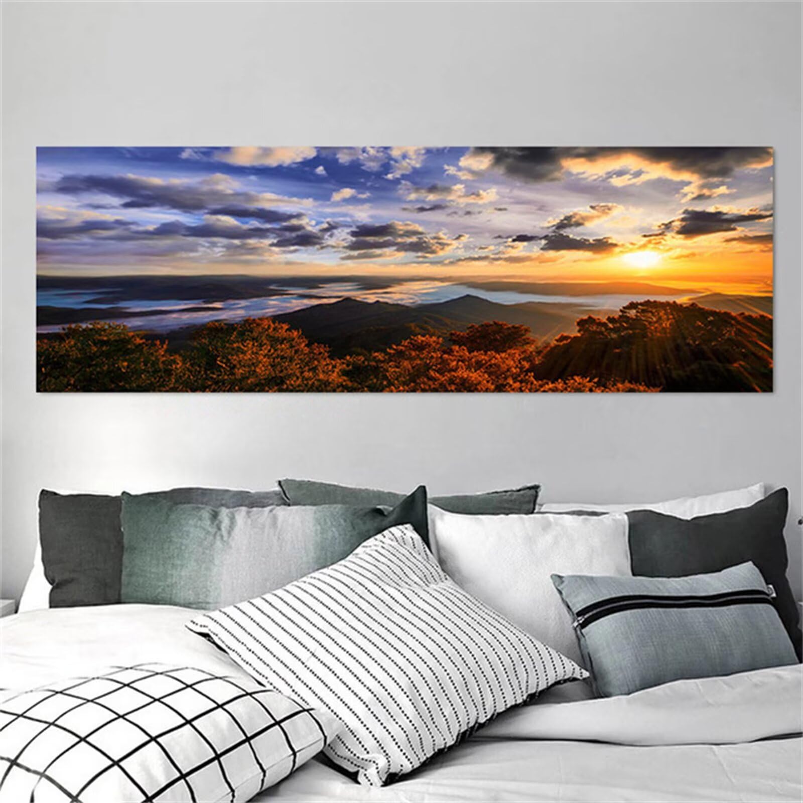 Kit Pittura Diamante 5D Bambini fai da te Completo Square Drill Tramonto sul mare Adulti Dipingi per Numero, Pieno Strass Diamante Ricamo Art Craft per la Decorazione della Parete di Casa 50x80cm