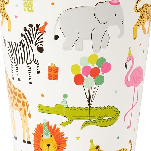 Miniatura 2 de C.R. Gibson Vasos de papel de animales para fiestas, popotes, 8 unidades (TWCST-25362)