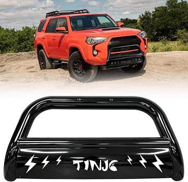 Bull Bar Front Bumper Grille Guard Fits for 2010 2011 2012 2013 2014 2015 2016 2017 2018 2019 2020 2021 2022 2023 2024 4Runner, 3" Bull Bar Grille Carbon Steel with Skid Plate, Black
