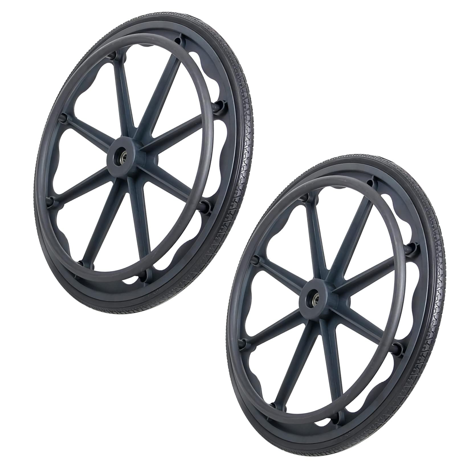 Ruedas para sillas de Ruedas Ruedas de Repuesto para sillas de Ruedas (Juego de 2), Ruedas para sillas de Ruedas de 20", 22" y 24", Rueda Trasera para Silla de Ruedas con Anillo de Empuje m