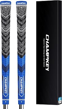 CHAMPKEY 2 Pack Half Cord Golf Grips - All Weather Performance Golf Club Grips - High Traction and Feedback Golf Grips for Men