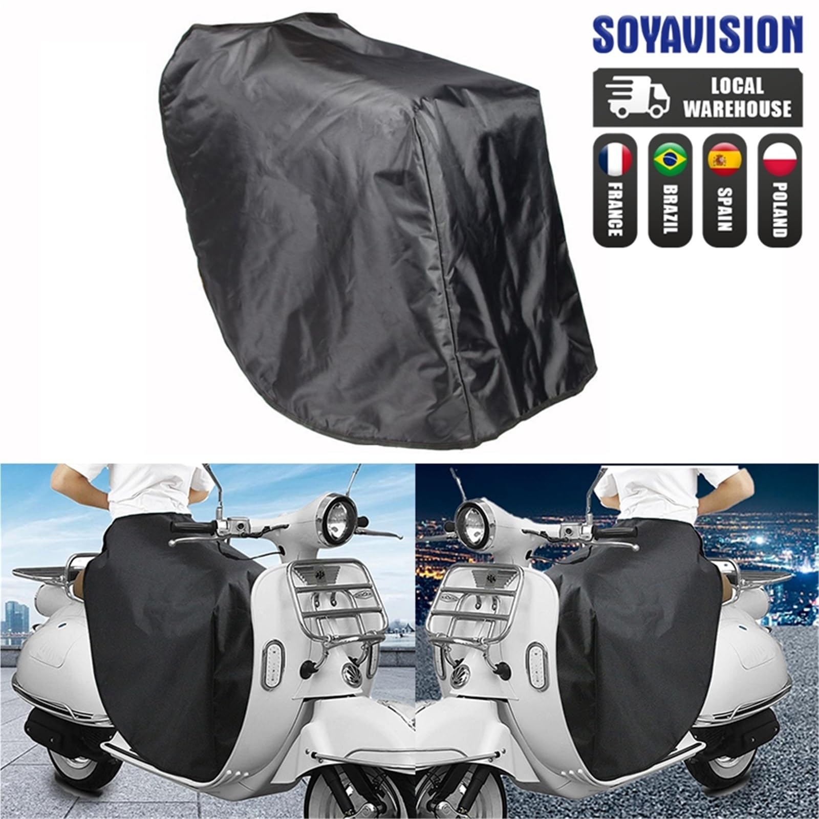 Générique Tablier Scooter, Couvre Jambe Scooter Couvre-Jambes for Pièces De Moto, Couverture Genou Scooters, Protection Contre La Pluie, Le Vent Et Froid, Couette d'hiver Imperméable