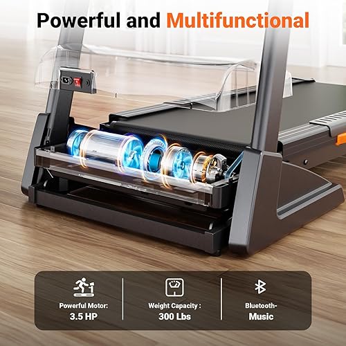 Miniatura 6 de THERUN Incline Treadmill, Treadmill for Running and Walking, 300 lbs Weight Capacity Folding Treadmill with 0-15% Auto Incline, Wide Belt, 3.5HP,