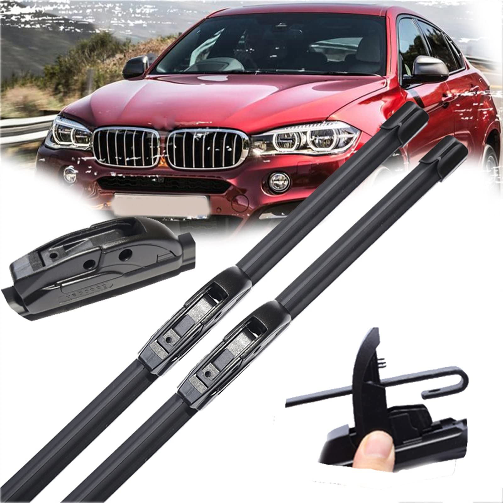 Limpiaparabrisas delanteros para viajar con lluvia en BMW X6 F16 2015 a 2019 color A