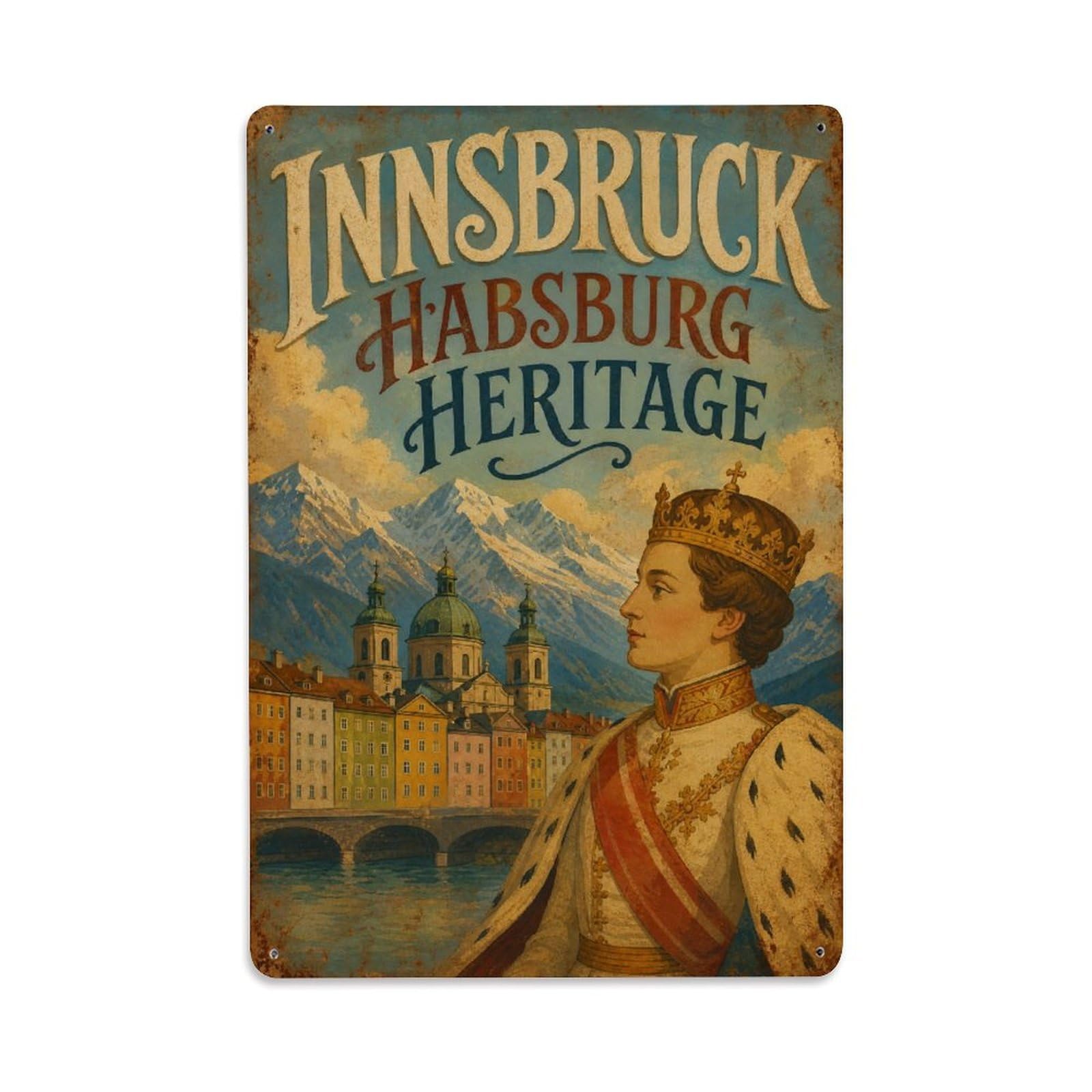 Huiyhb 8X12inch(20X30cm) Vintage Travel Innsbruck Habsburg Heritage Austria Metal Tin Sign