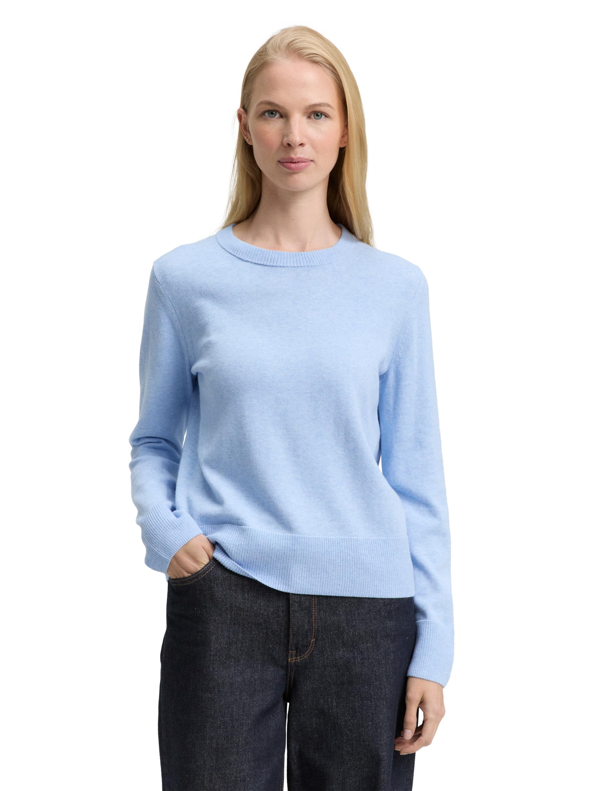 Tom Tailor Damen 1049122 Strickpullover mit Rundhalsausschnitt (1er Pack)
