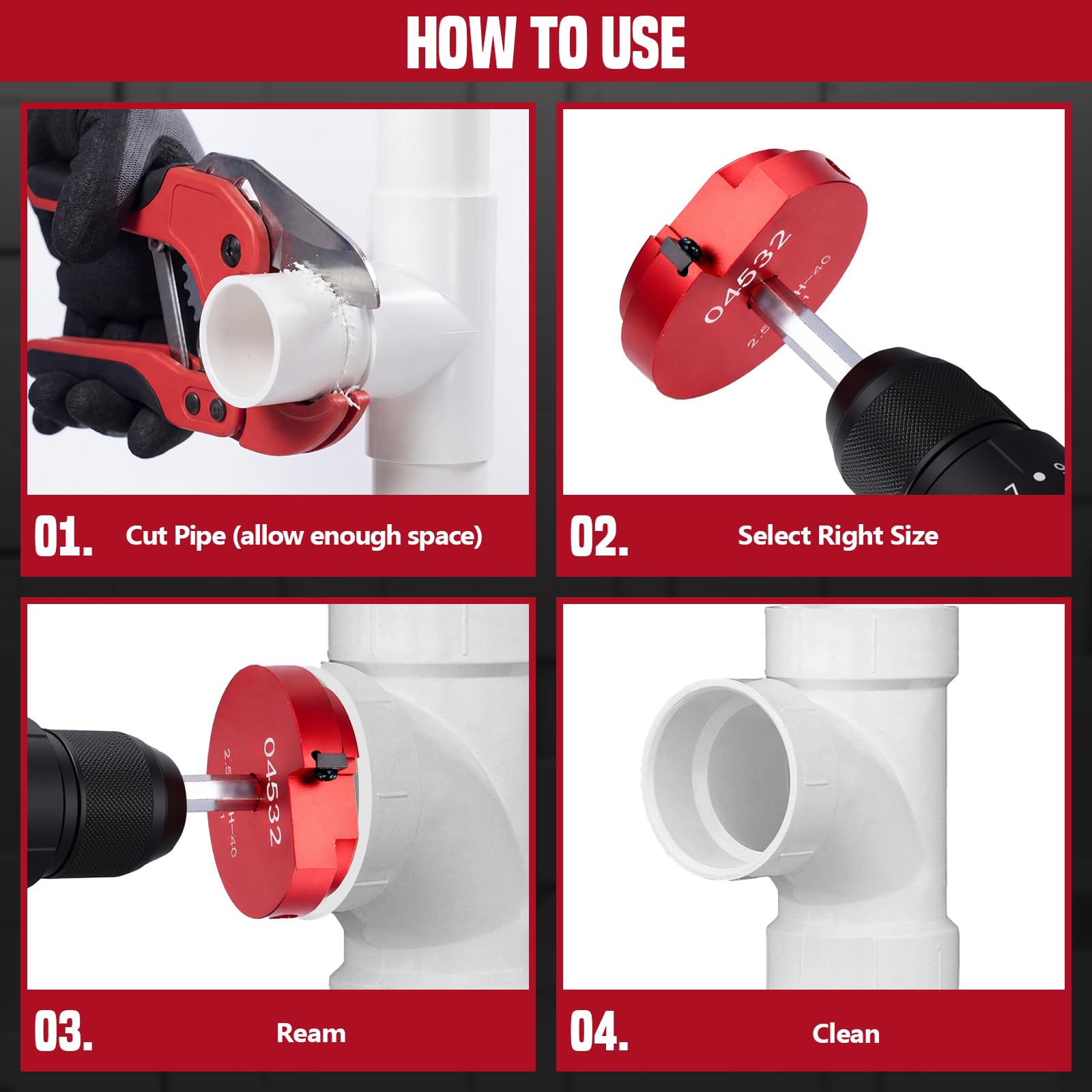 PVC Pipe Reamer Kit - Restore Fittings Fast -7