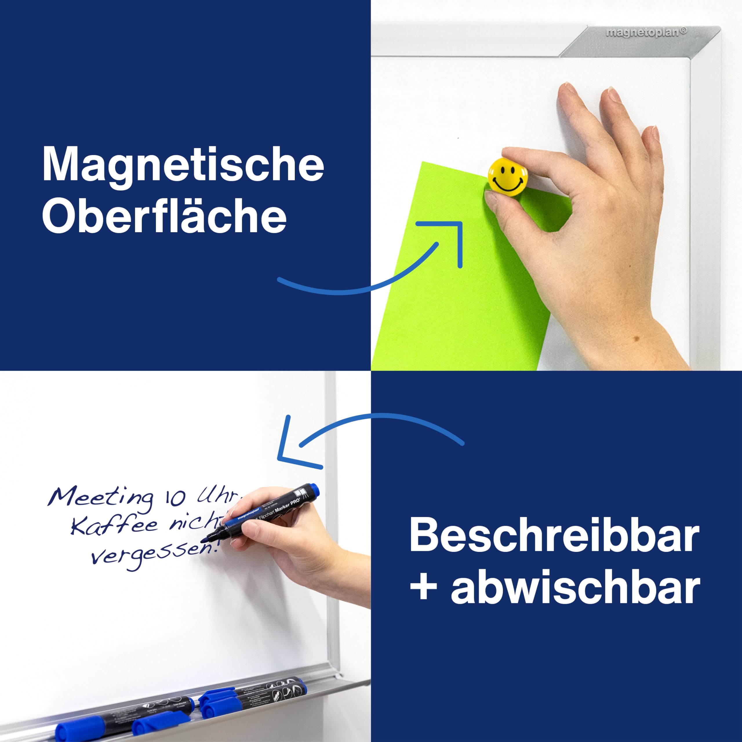 Tablica magnetyczna suchościeralna 90x60cm biała