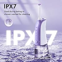 Vista 25 de Demita Irrigador dental inalámbrico para dientes, 10.1 fl oz, 3 modos, 5 puntas de chorro, púa eléctrica portátil para adultos, kit de limpieza