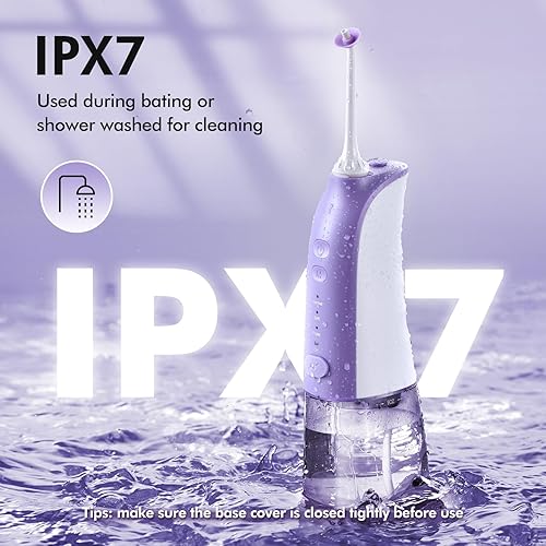 Miniatura 25 de Demita Irrigador dental inalámbrico para dientes, 10.1 fl oz, 3 modos, 5 puntas de chorro, púa eléctrica portátil para adultos, kit de limpieza
