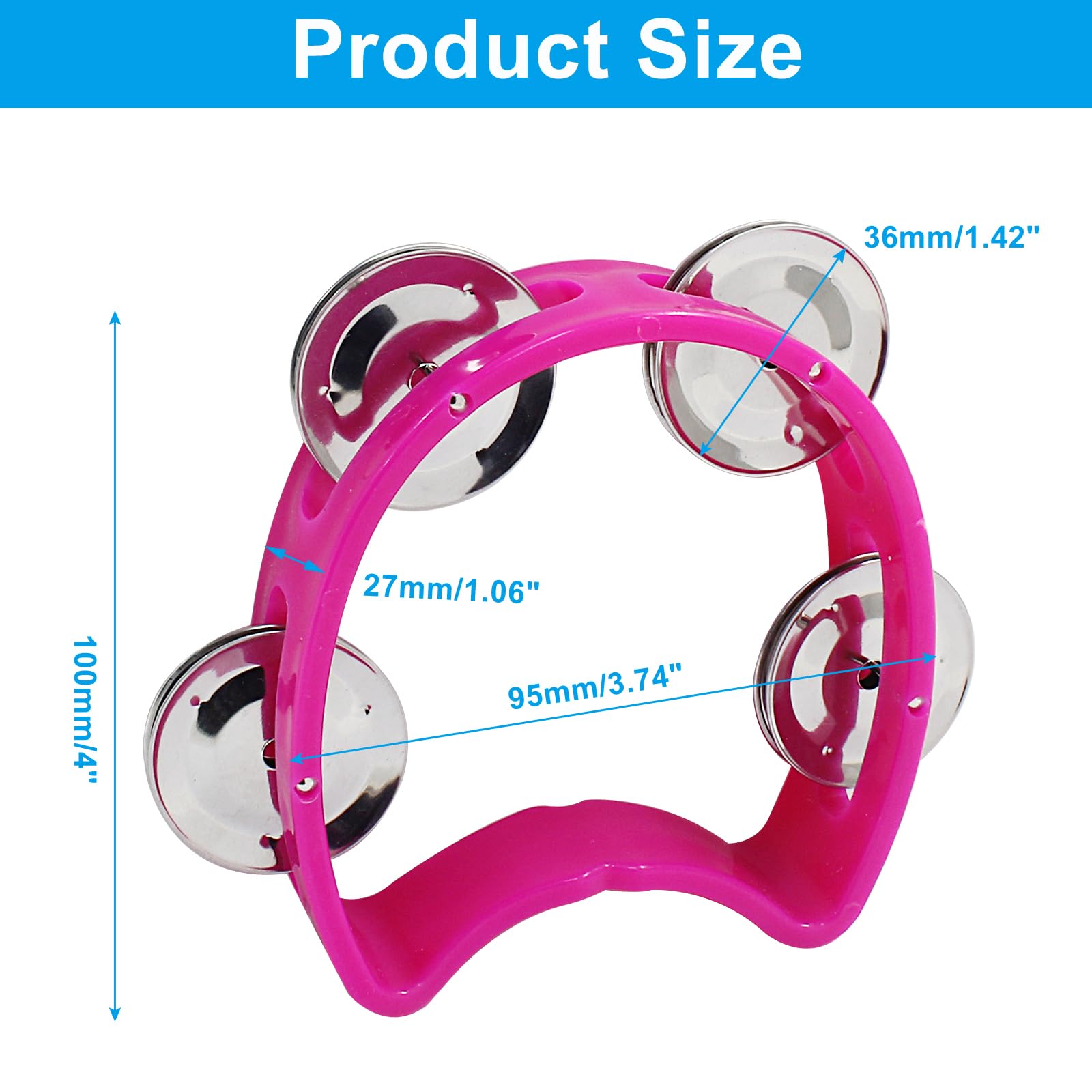 Amazon.com: Piutouyar 4 Pack Plastic Tambourine, Pink Half