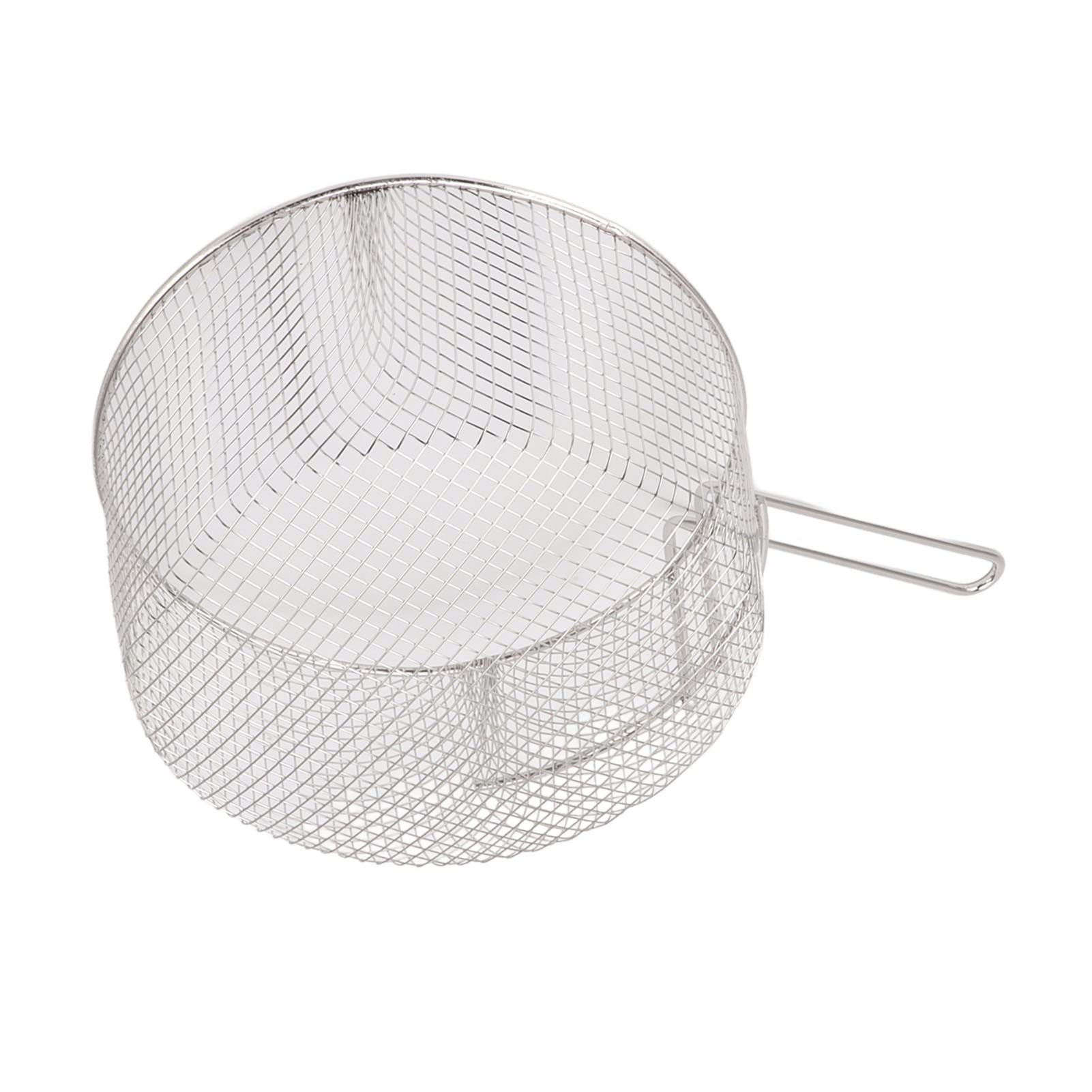 Cestello per Friggere in Pentola, Pentola Cestello in Rete Rotondo Acciaio Inox Frittura con Manico per Padella Patatine Fritte, 23 Cm