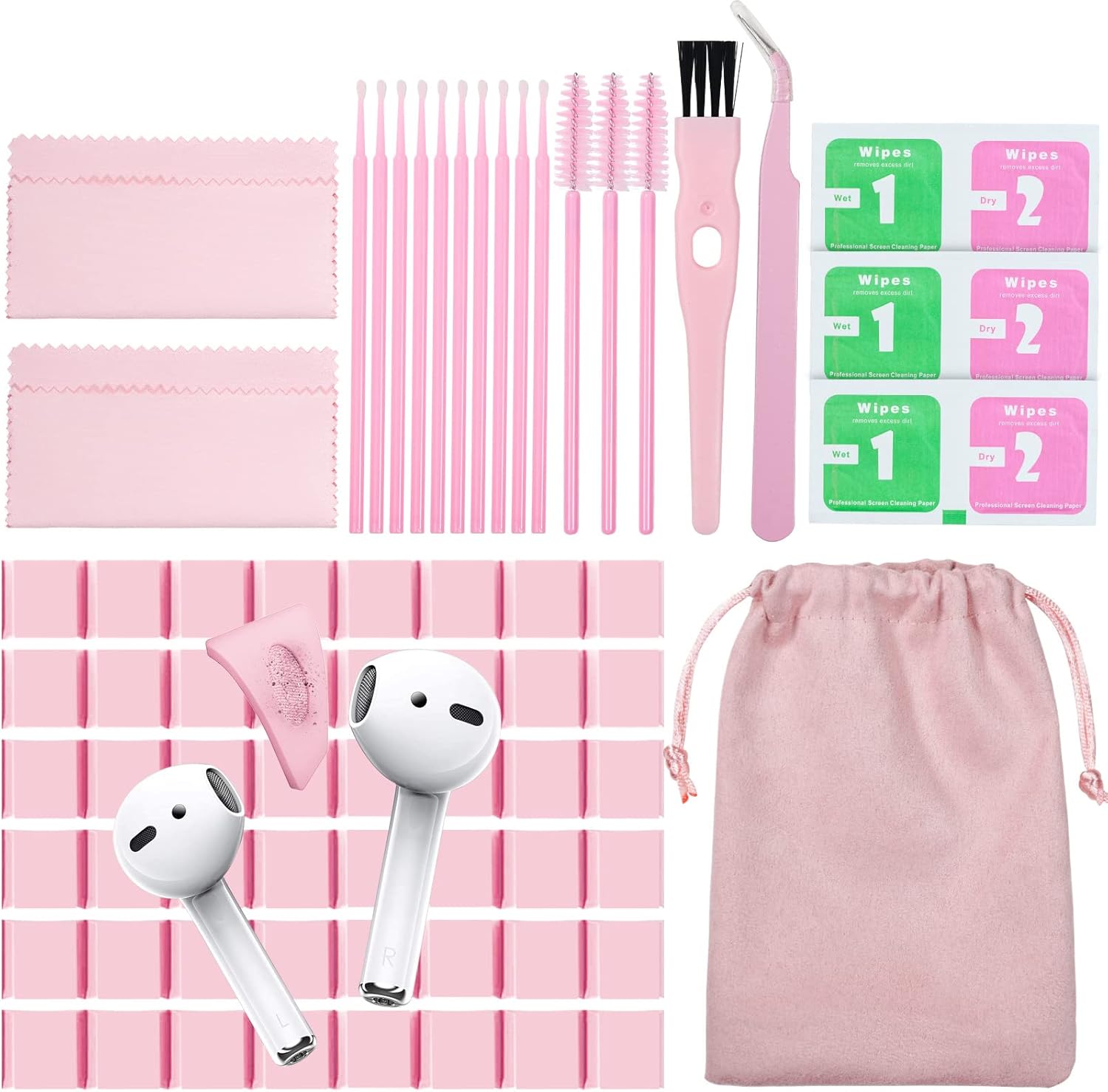 69 Pcs Cleaner Kit for Airpod, for iPhone Charge Port Cleaning Kit