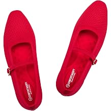Frank Mully Womens Knit Mary Jane Flats Casual Square Toe Ballet Flats