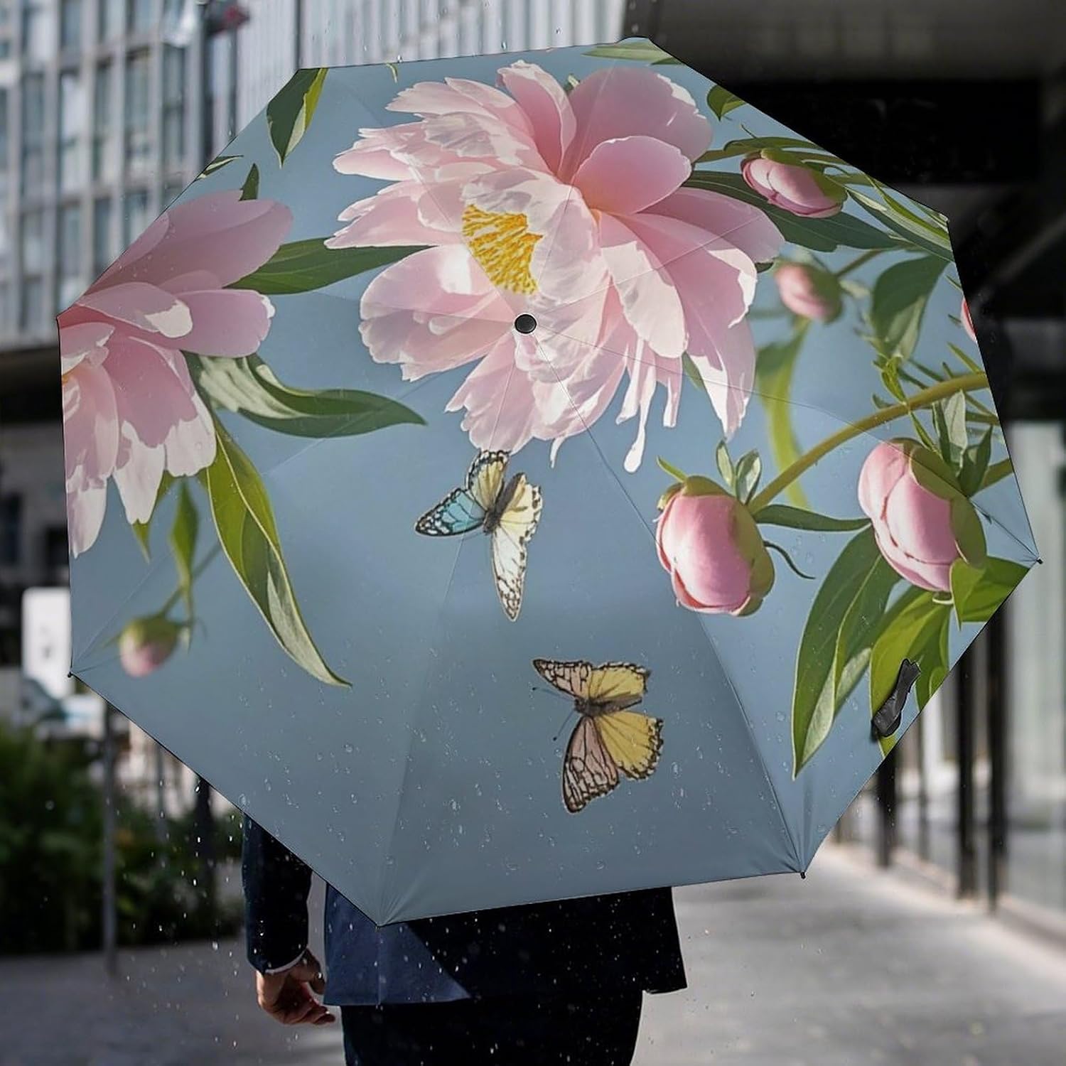 Flower Golf Umbrellas-2 Fold Automatic,Windproof Umbrella with Portable,Strong,Folding Umbrella for Women Men
