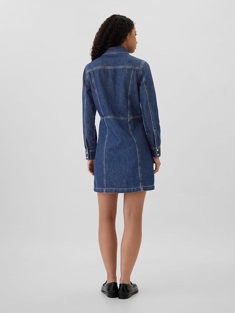 white christmas dresses West Virginia Mountaineers Wrangler Short Sleeve Denim Dress Denim / S main image 1