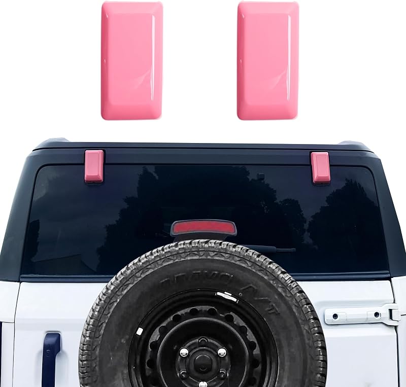 Capa da dobradiça do vidro traseiro da tampa do porta-malas RERPRO para Ford Bronco Pink – Par com 2 unidades