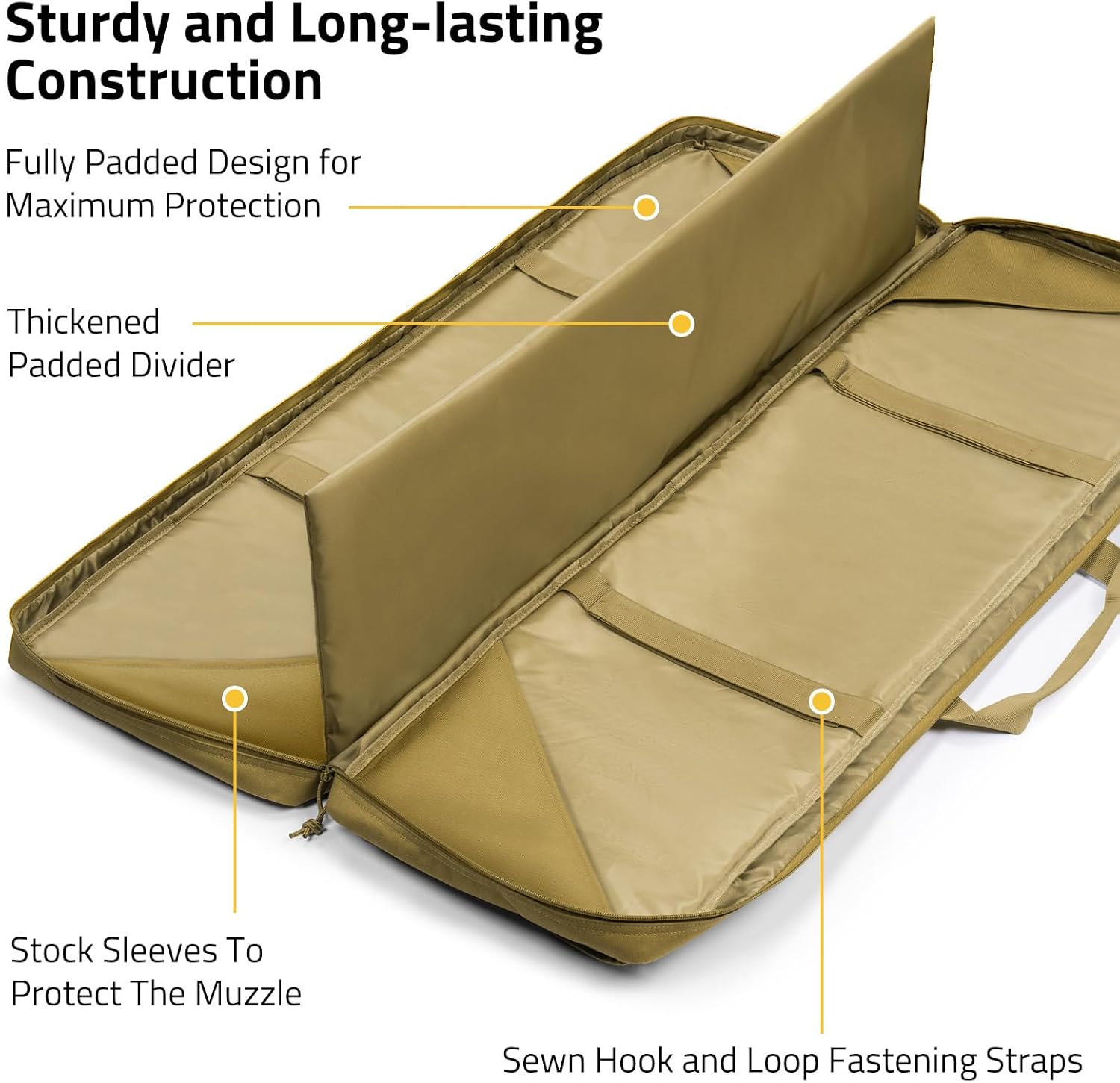 CVLIFE 42" Soft Rifle Case Rifle Bag Double Long Gun Bag, Gun Case Rifle Backpack, with Lockable Zipper and Backpack Strap for Outdoor Hunting Shooting - Image 2