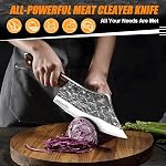 MDHAND Butcher Knife Set, 14PCS Hand Forged Butcher Chef Knife Set with Roll Bag, Heavy Duty Meat Cleaver, Fillet Knives, Meat Cutting Knife for Home Kitchen & Camping BBQ, Gifts for Men Women