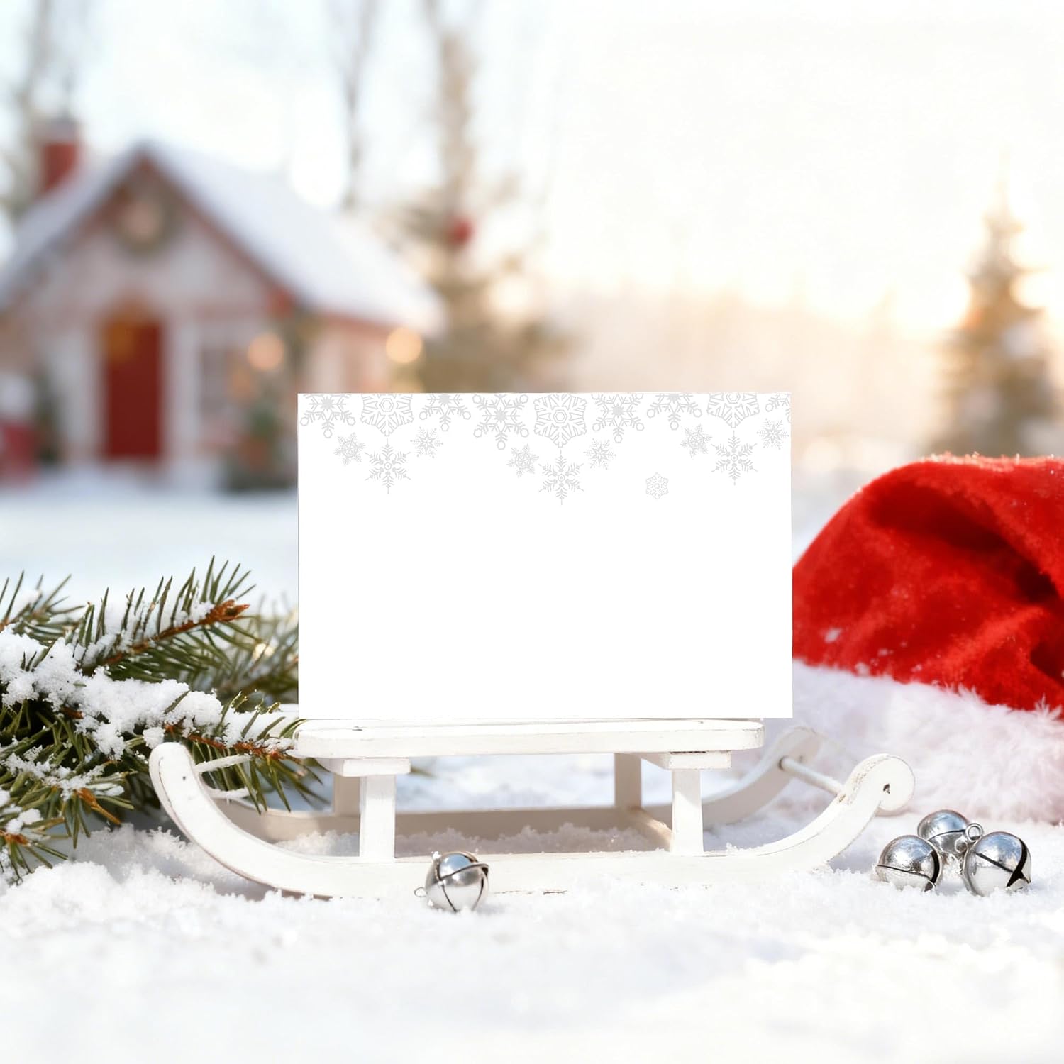 Christmas Snowflake Place Cards Tent Name Cards for Table Setting