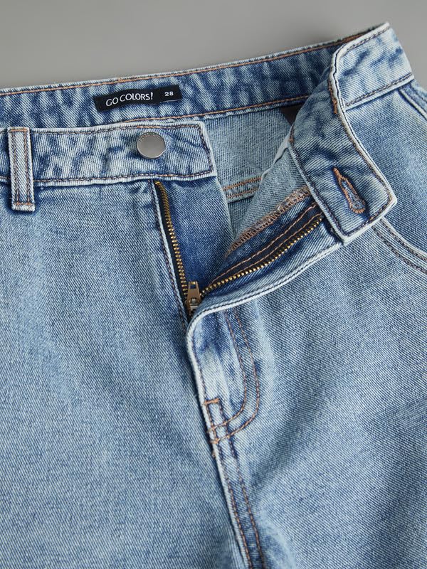 Image of GO COLORS Mostlysane Collection Denim Cargo Pant for Women | Breathable, Mid Rise, 8 Pockets