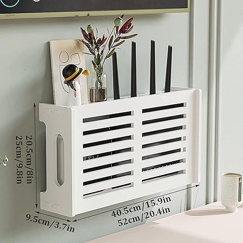 Miniatura 7 de Caja de almacenamiento de enrutador montada en la pared,Estante de TV flotante, Estante de almacenamiento WiFi sin perforación, Estante oculto de