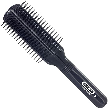 Kent AS9 Anti Static Hair Brush Travel Brush Small Hair Brush for Smoothing, Straightening, and Curling Medium or Long Hair. 9-Row Mini Hairbrush Anti Static for Hair Frizz Free Brush Made in England