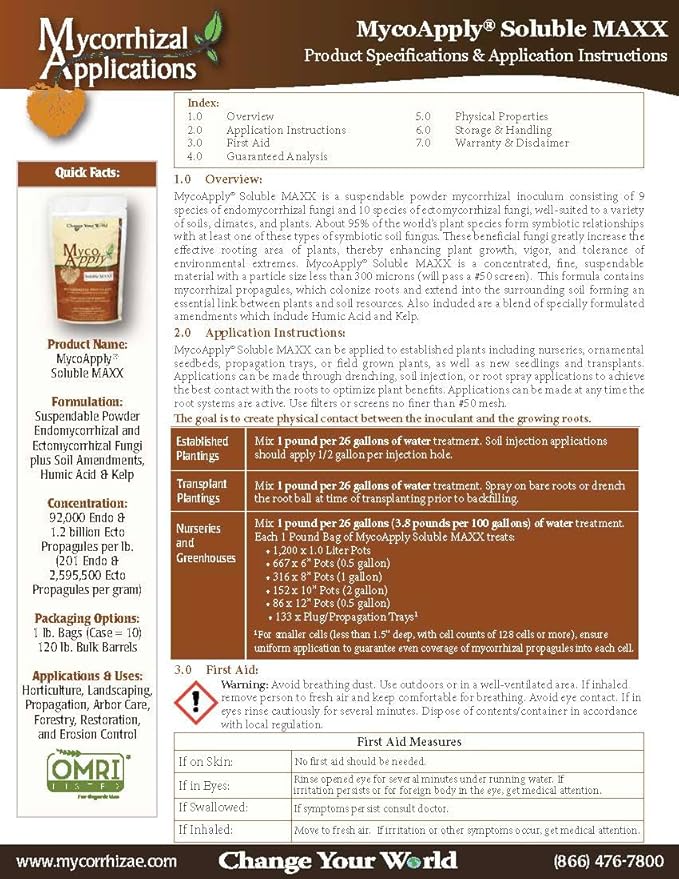MycoApply Soluble MAXX Micorrizas 1 lb miniatura 2