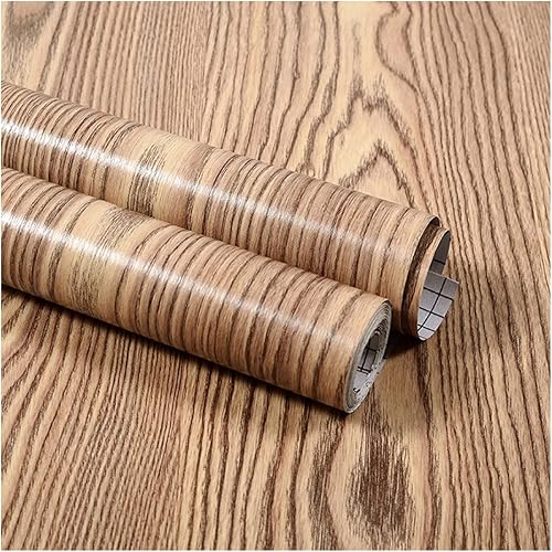 Papel tapiz de vinilo autoadhesivo de grano de madera, 9.5 pies cuadrados, papel de contacto extraíble para despegar y pegar para decoración de