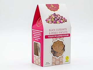 Ambrozia Vegan Snack Biscuits – Blackcurrant & Rose - Soft Baked, No Added Sugar, Clean Label, High Fiber & Wholesome Ingredients, Kid-Friendly, Healthy Snacks for Active Lifestyles, 4.58 Oz