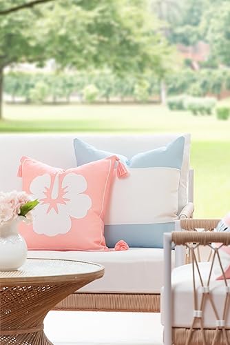 Miniatura 8 de Hofdeco Premium Funda de almohada Coastal Patio para interiores y exteriores, 20 x 20 pulgadas, repelente al agua para patio trasero, sofá, rosa