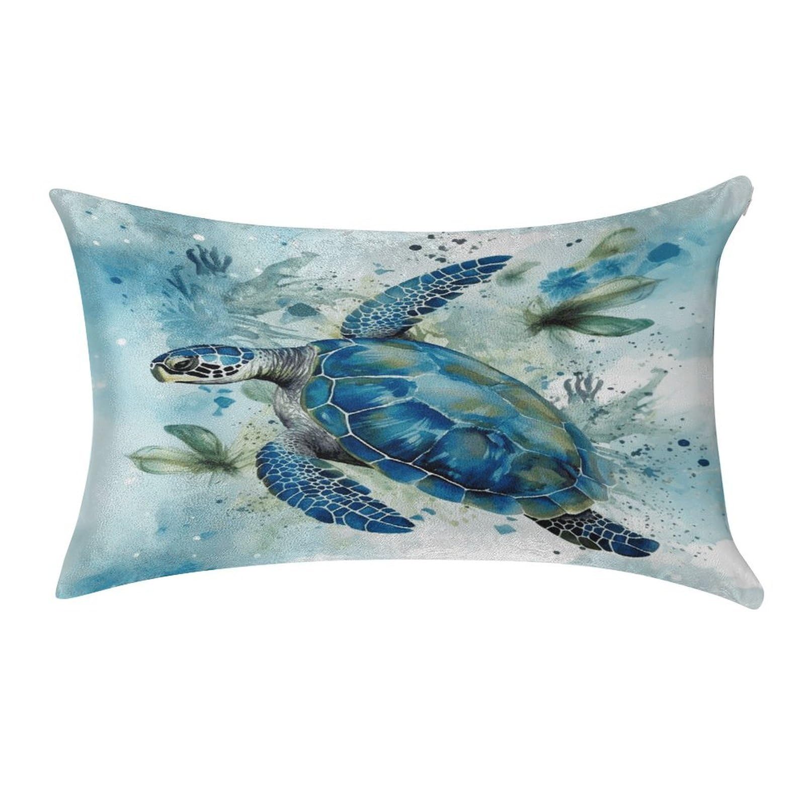 FekiLoot Sea Turtle-Blue Pillow Cover Modern Lumbar Pillow Covers Easy Care Velvet Pillowcase Super Soft Cushion Case Rectangular Throw Pillow Cover for Couch Sofa Bedroom Car Decor
