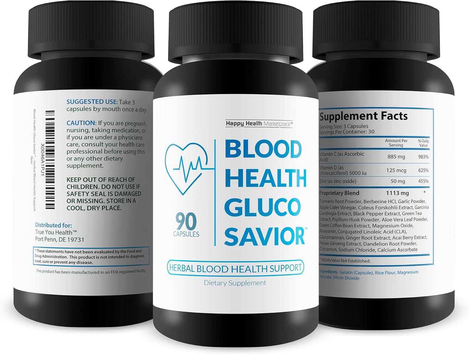 Blood Health Gluco Savior - Our Best Gluco Support Herbal Blood Balance & Immune Boost Formula - Turmeric Berberine Gluco Gold Supplement - Natural Herbal Gluco Switch Blood Health Blood Booster Pills