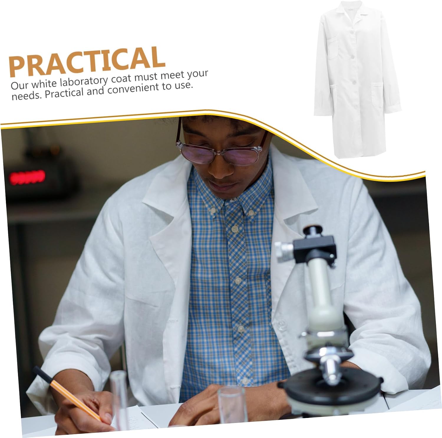Long Sleeve White Coat Cotton Size Xxl for Doctor