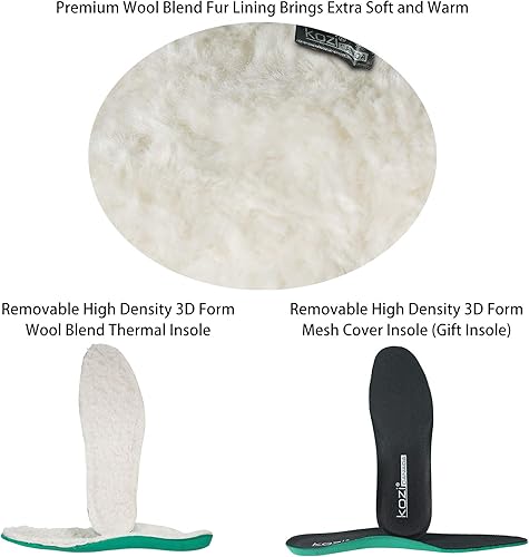 Miniatura 5 de KOZI Freno de hielo de Canadá para mujer, impermeable, para invierno, nieve, antideslizante, con forro de piel, doble cremallera o cremallera