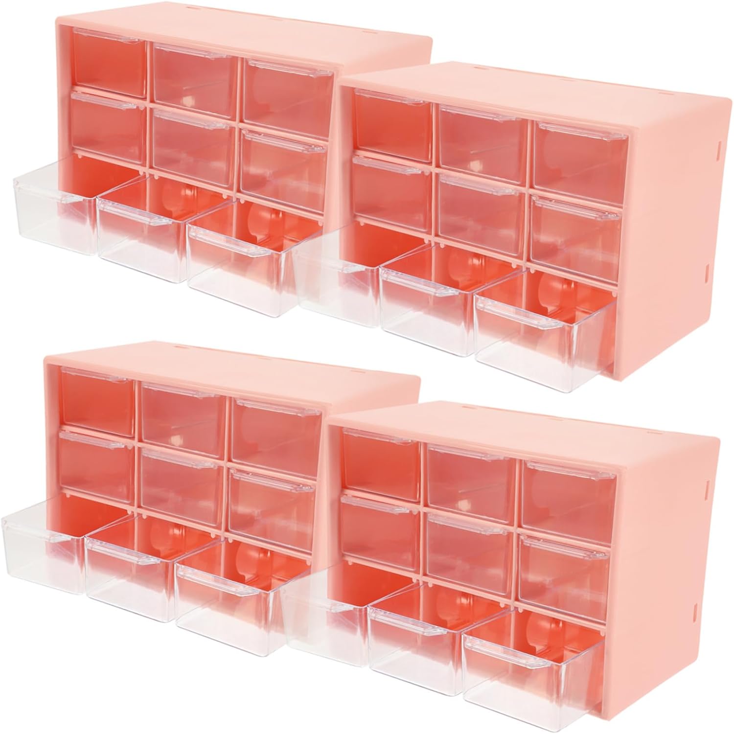Gadpiparty 4pcs Plastic Storage Organizer Drawers for Beads Crafts Jewelry and Cosmetics Compact and Design for Home and Office Use