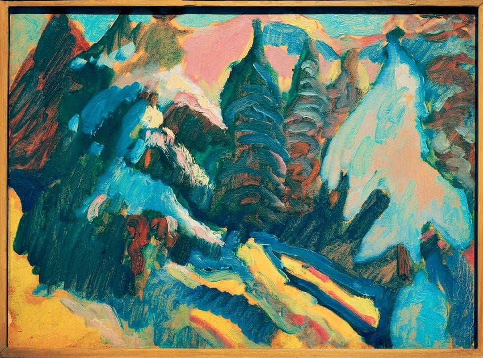 Impression Kandinsky Arbres enneigés sur toile premium haute définition 60x90cm