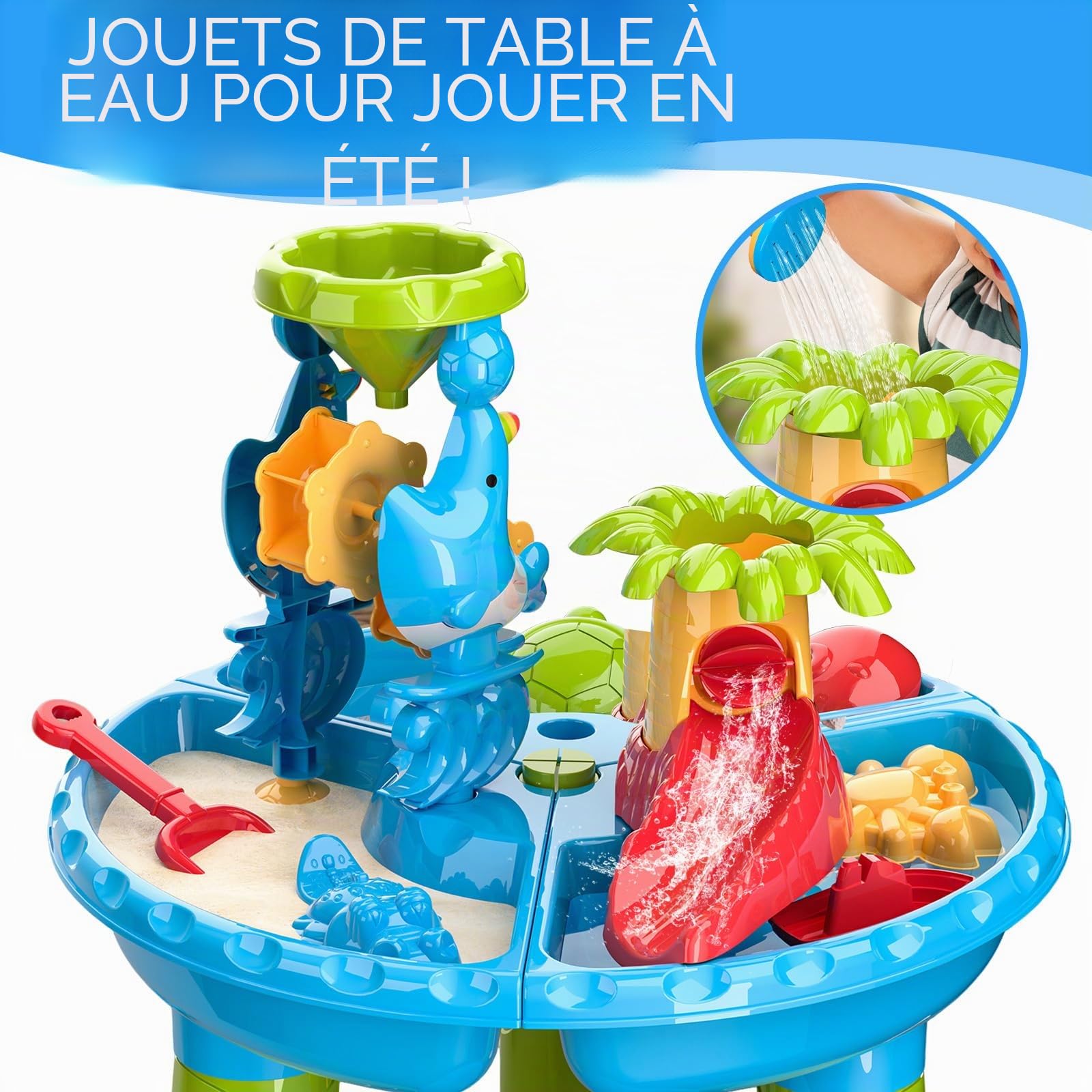 Diealles Shine Table Eau Sable, Multifonctionnel Table Eau Enfant Exterieur, Table de Jeux Exterieur Enfant de 1 2 3 4 Ans