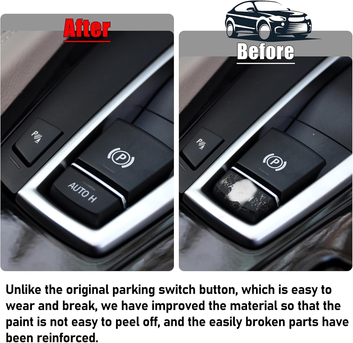 Jaronx Compatible with BMW Parking Brake Auto Hold Button 5‘ F10/6’ F12/7' F01/X3 F25/X4 F26/X5 F15/X6 F16, E-Brake AUTO 2