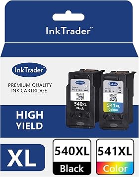 Ink Trader PG 540 XL & CL 541 XL Ink Cartridges For Canon 540 & 541 For Use In Canon PIXMA TS5150 TS5151, MG3550 MG3650 MG3650s MG3200 MG3600 MG4250 MX475 & Freepost Recycling Pack