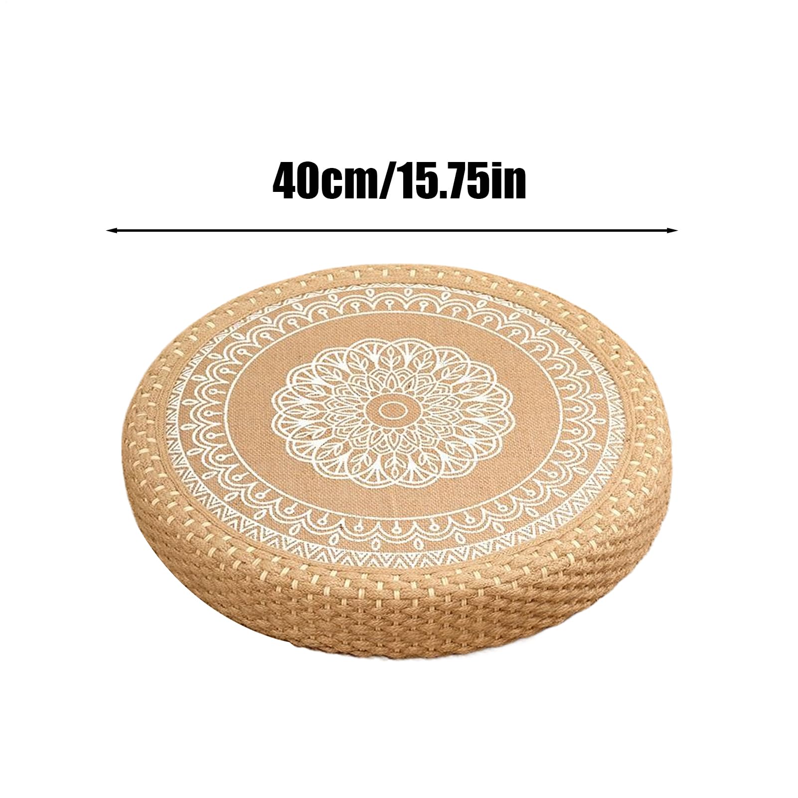 Cuscino Da Meditazione Per Pavimento - Cuscino Yoga Rotondo Intrecciato A Mano,Base Stabile Antiscivolo Per Soggiorno, E Attività Yoga All'Aperto
